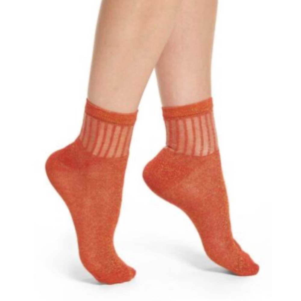 NWT Free People Roseland Metallic Lurex Ankle Sock